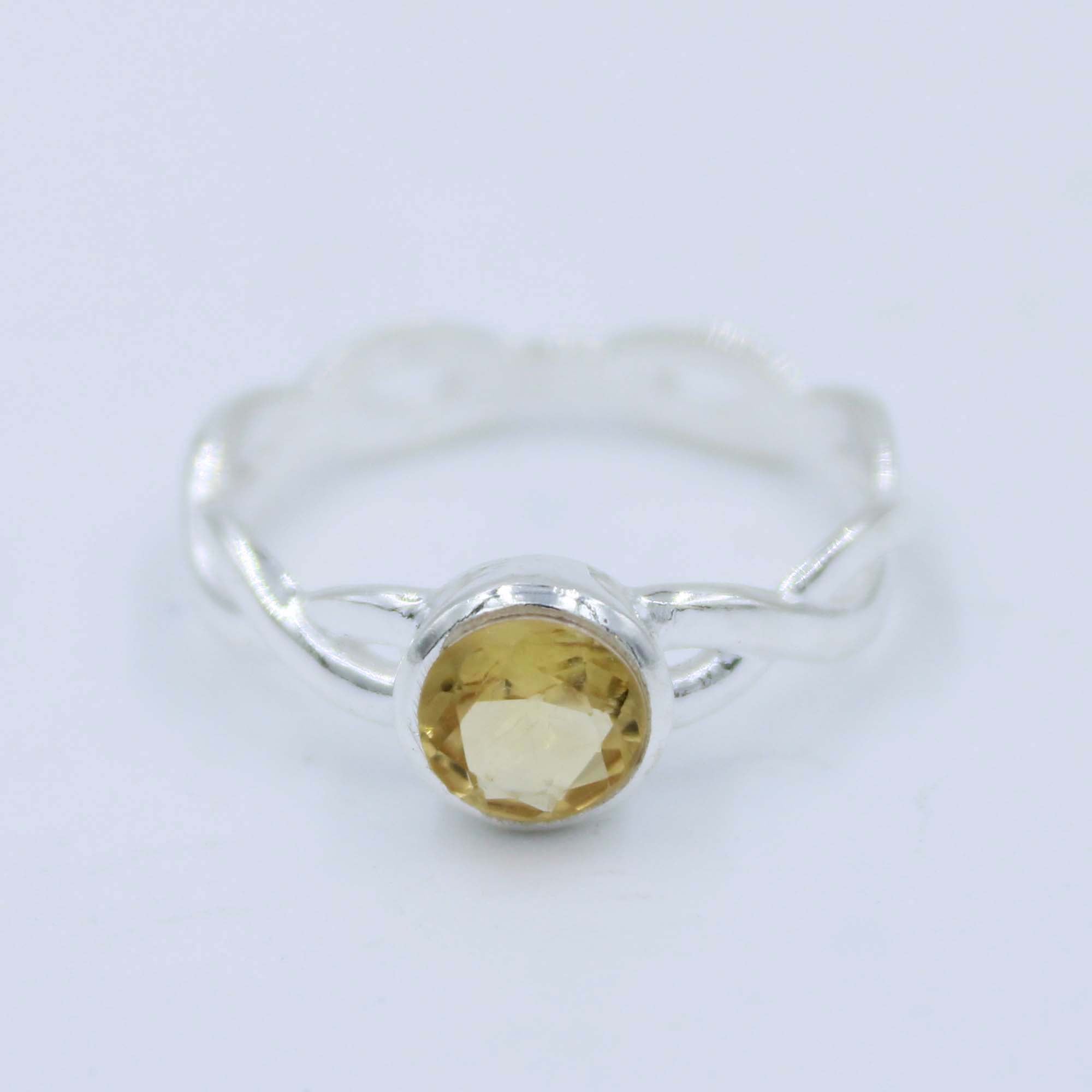 Natural Citrine Quartz 925 Sterling Silver Ring