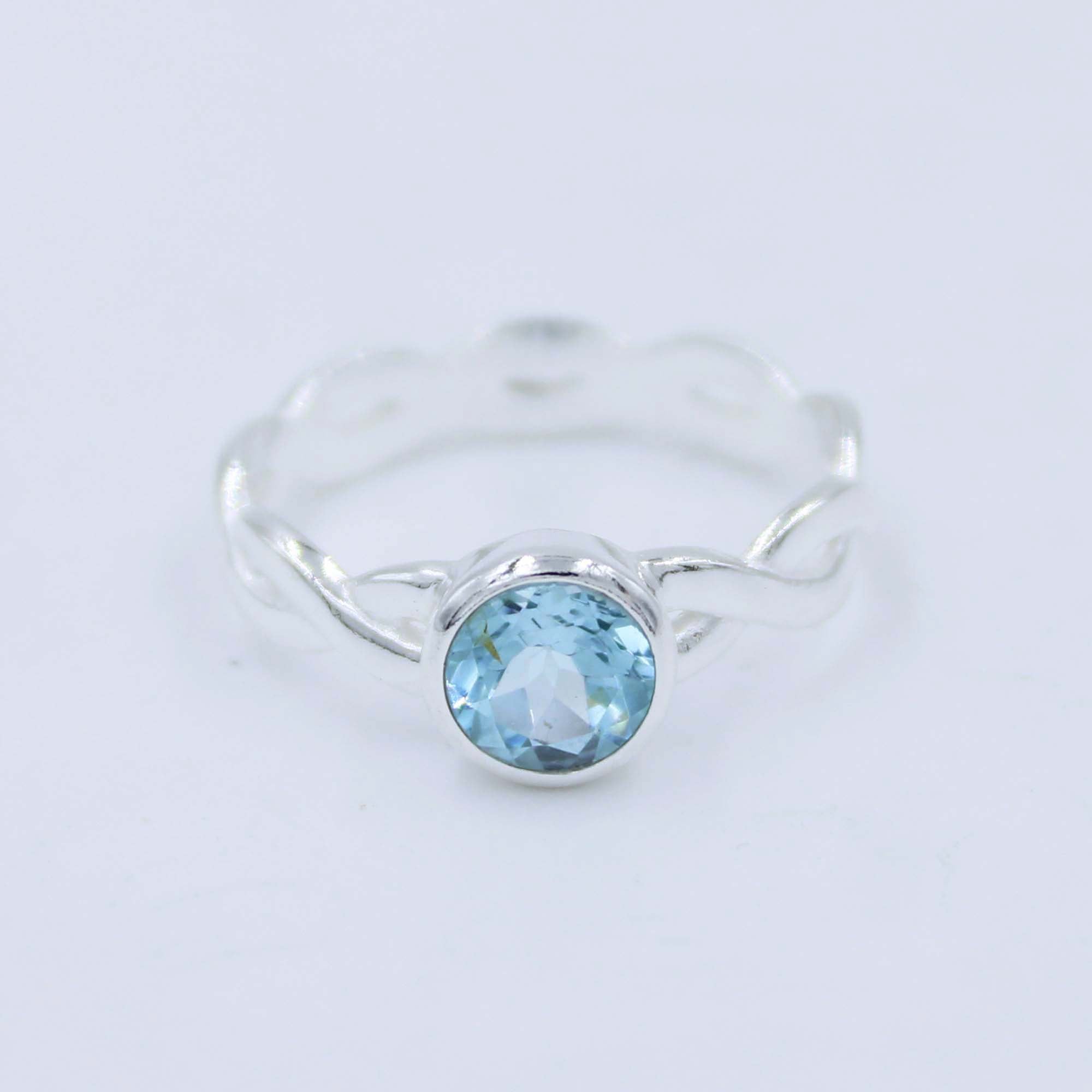 Natural Blue Topaz 925 Sterling Silver Ring