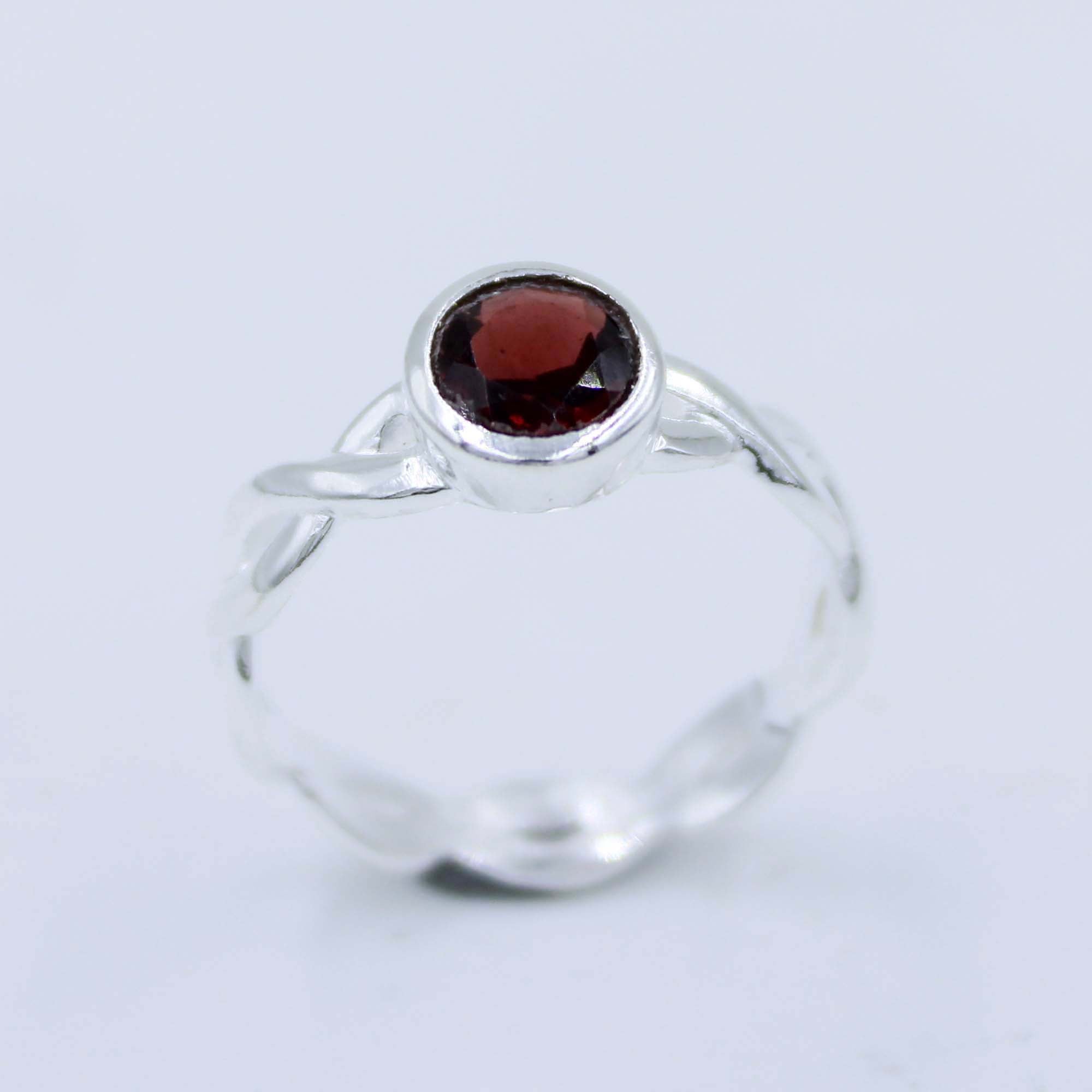 Garnet Gemstone 925 Sterling Silver Ring