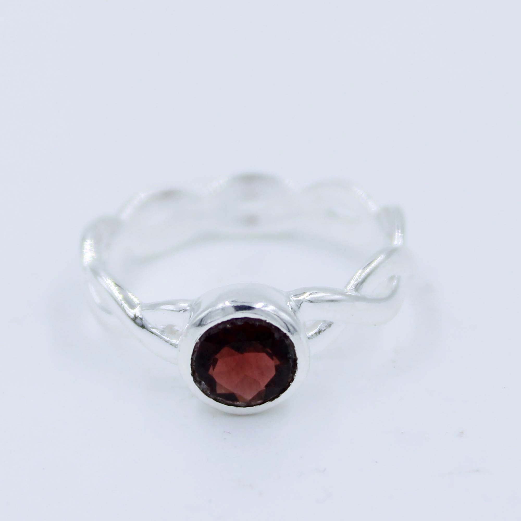 Garnet Gemstone 925 Sterling Silver Ring