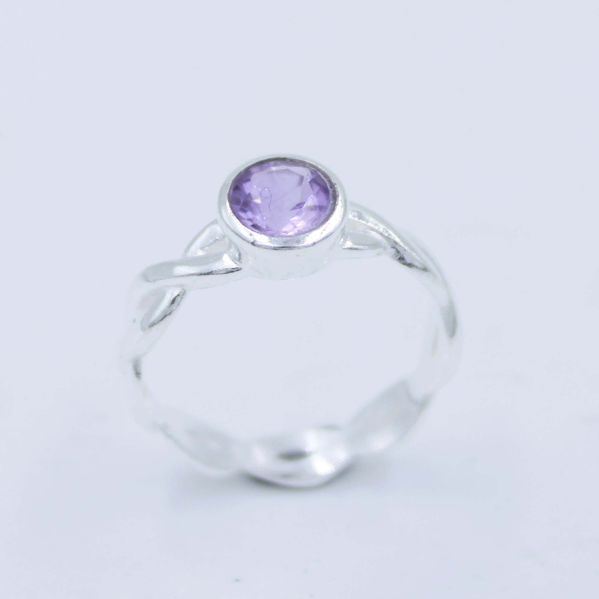 Round Amethyst 925 Sterling Silver Handmade Ring