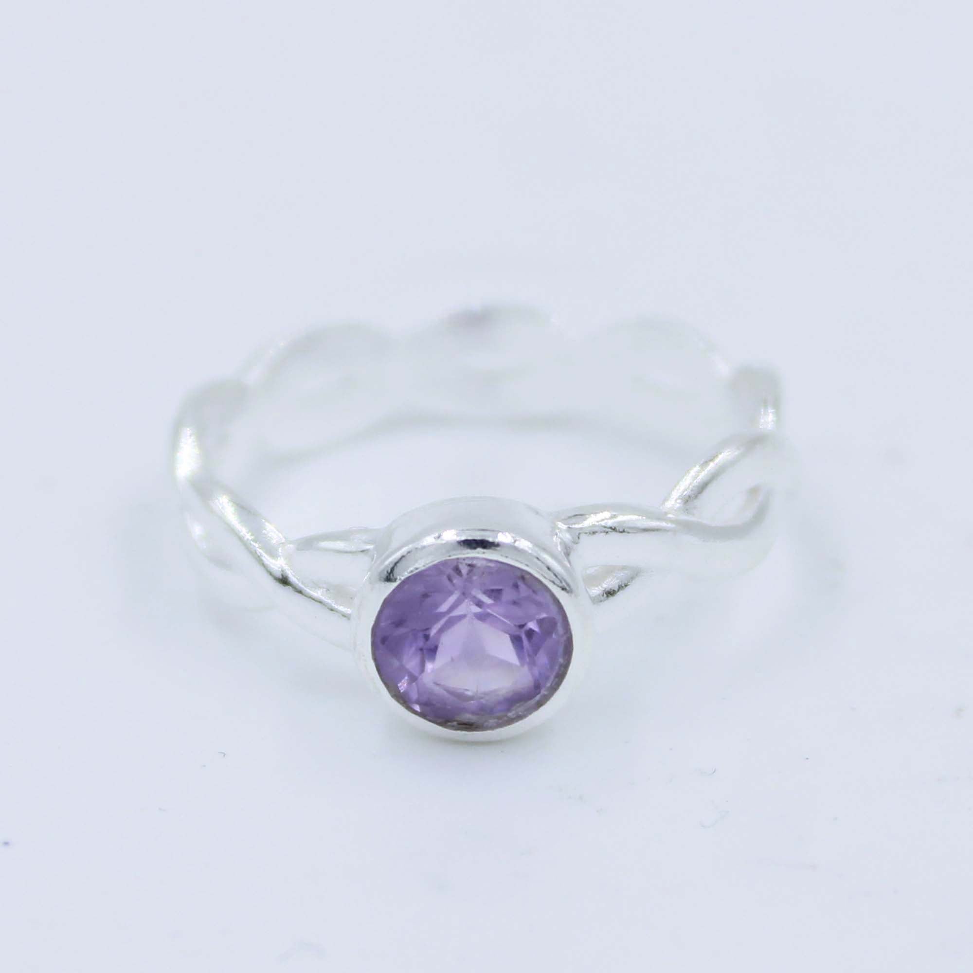 Round Amethyst 925 Sterling Silver Handmade Ring