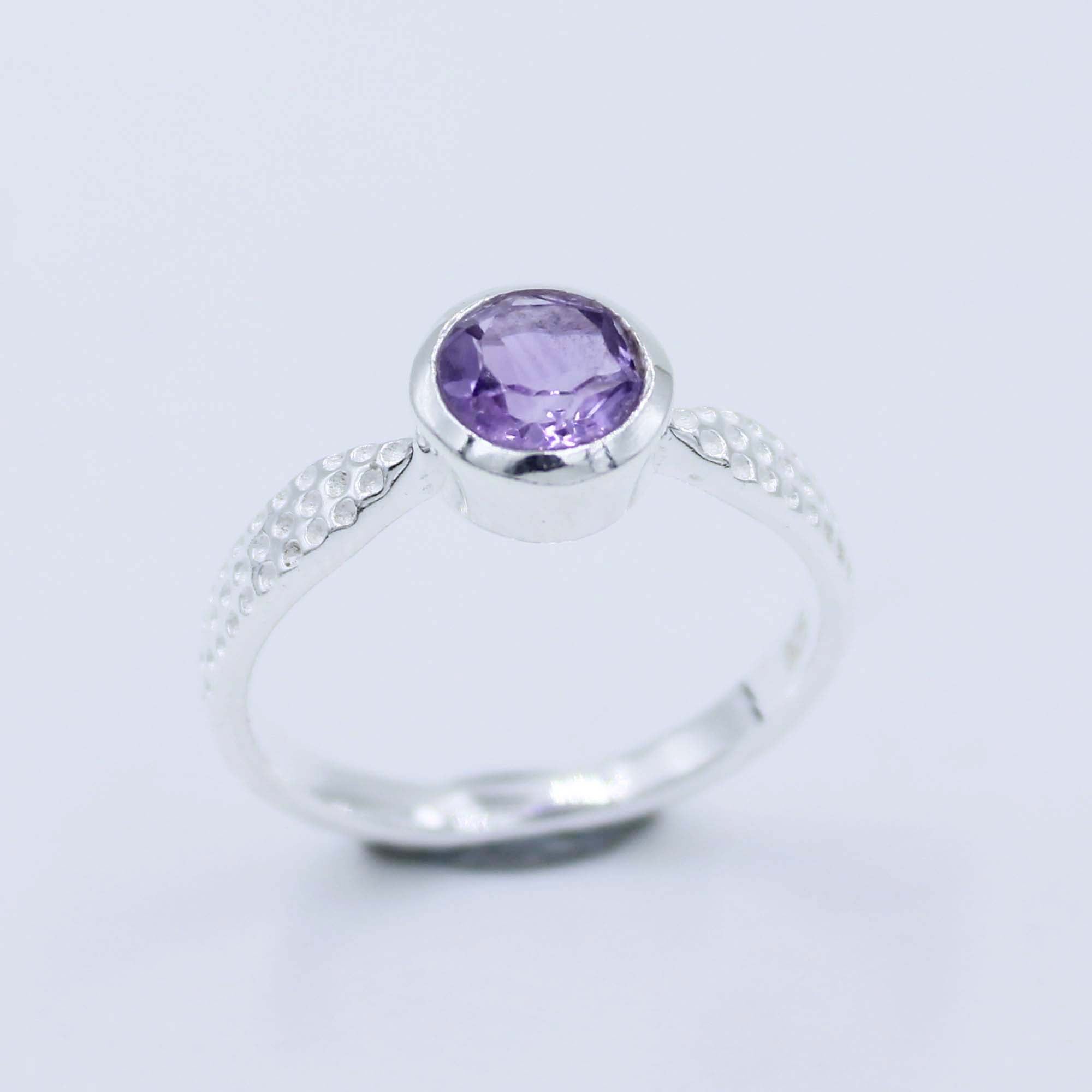 Natural Amethyst Silver Jewelry Ring