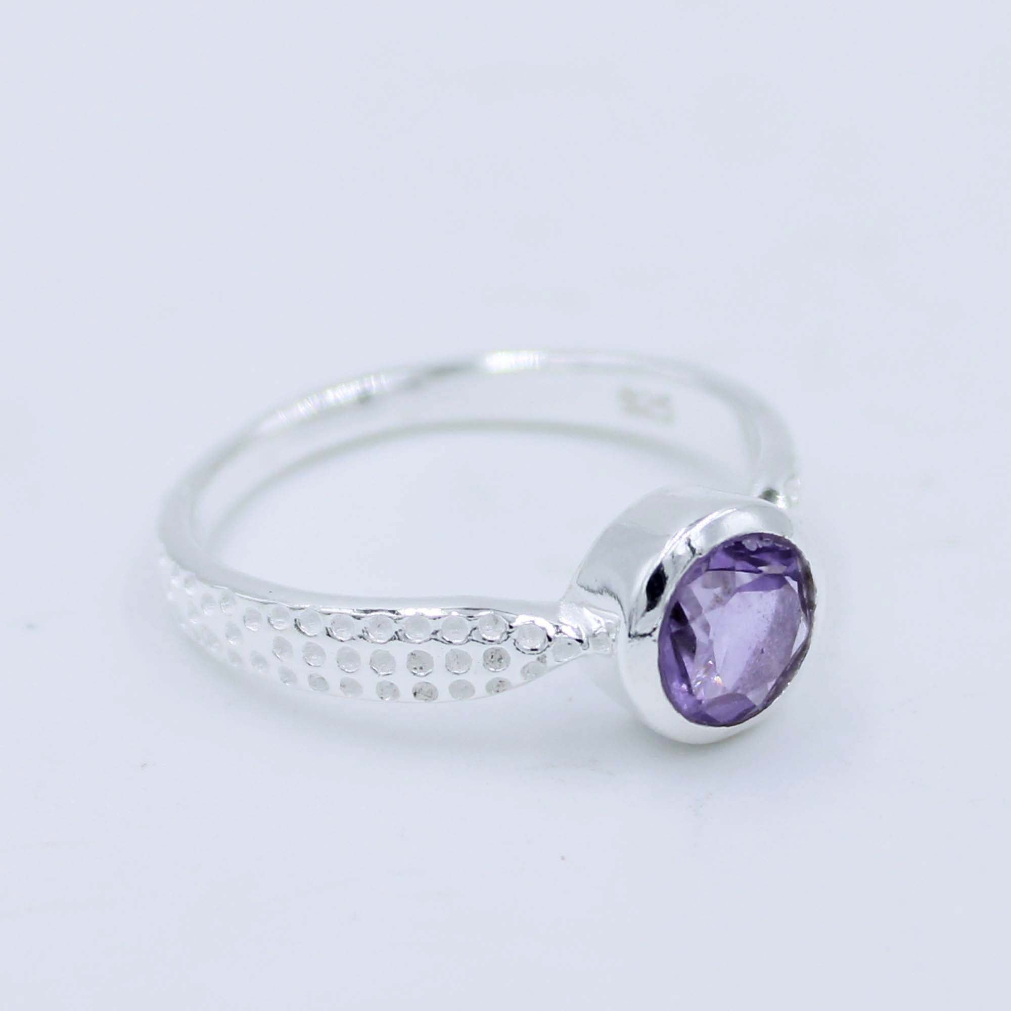 Natural Amethyst Silver Jewelry Ring