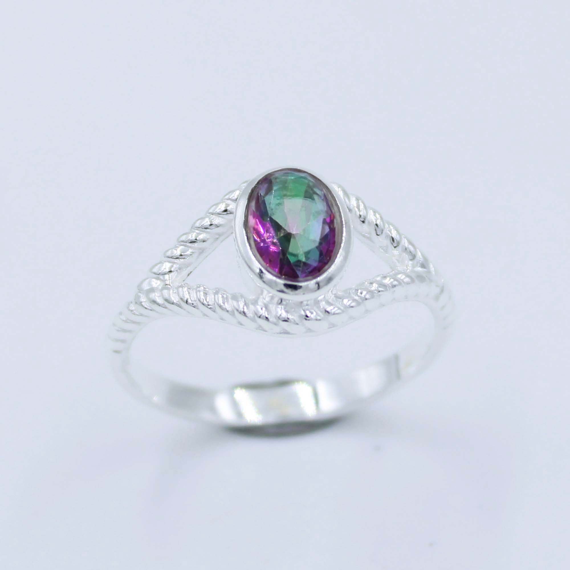 Mystic Quartz 925 Silver Handmade Ring