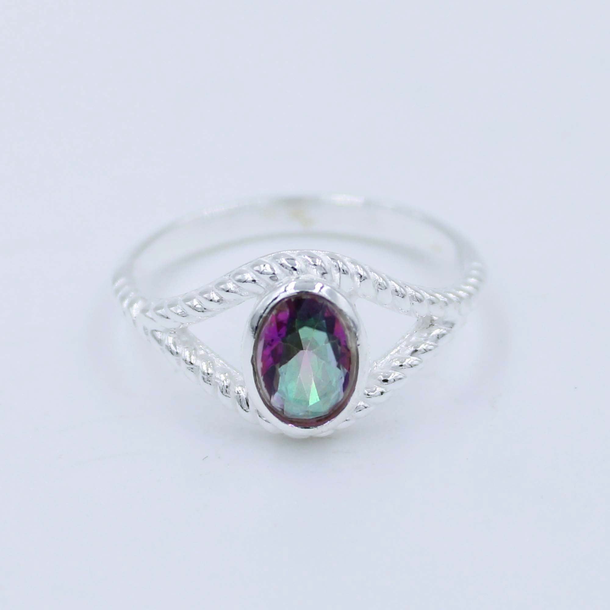 Mystic Quartz 925 Silver Handmade Ring